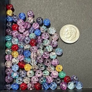 19.  Loose Cracked Glass Multicolor Beads